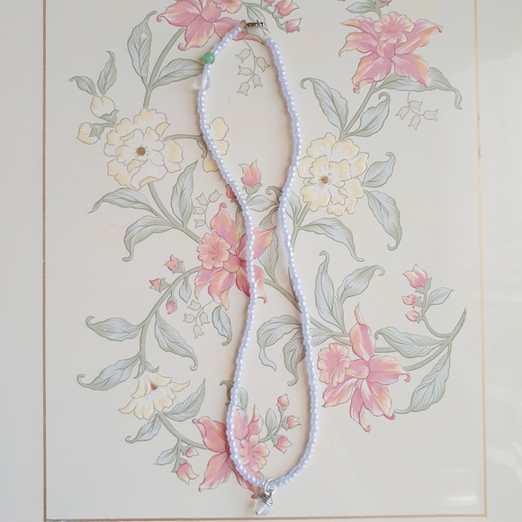 Handmade Beaded Choker Necklace Opalite Aventurine - Picture 3 of 8